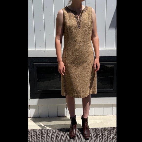 Vintage WORTH New York Wool & Silk Dress -12 - Picture 3 of 15